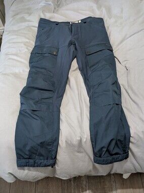 Fjallraven Keb Trousers Men's Navy Blue Cargo Pants with Pocket Flaps